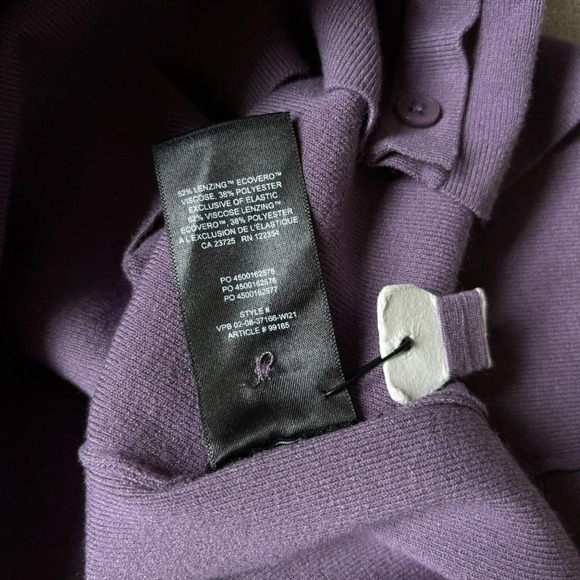 Aritzia Sunday Best Ralph Bodycon Long Sleeve Polo Mini Dress Violet Haze Size M - Picture 6 of 6